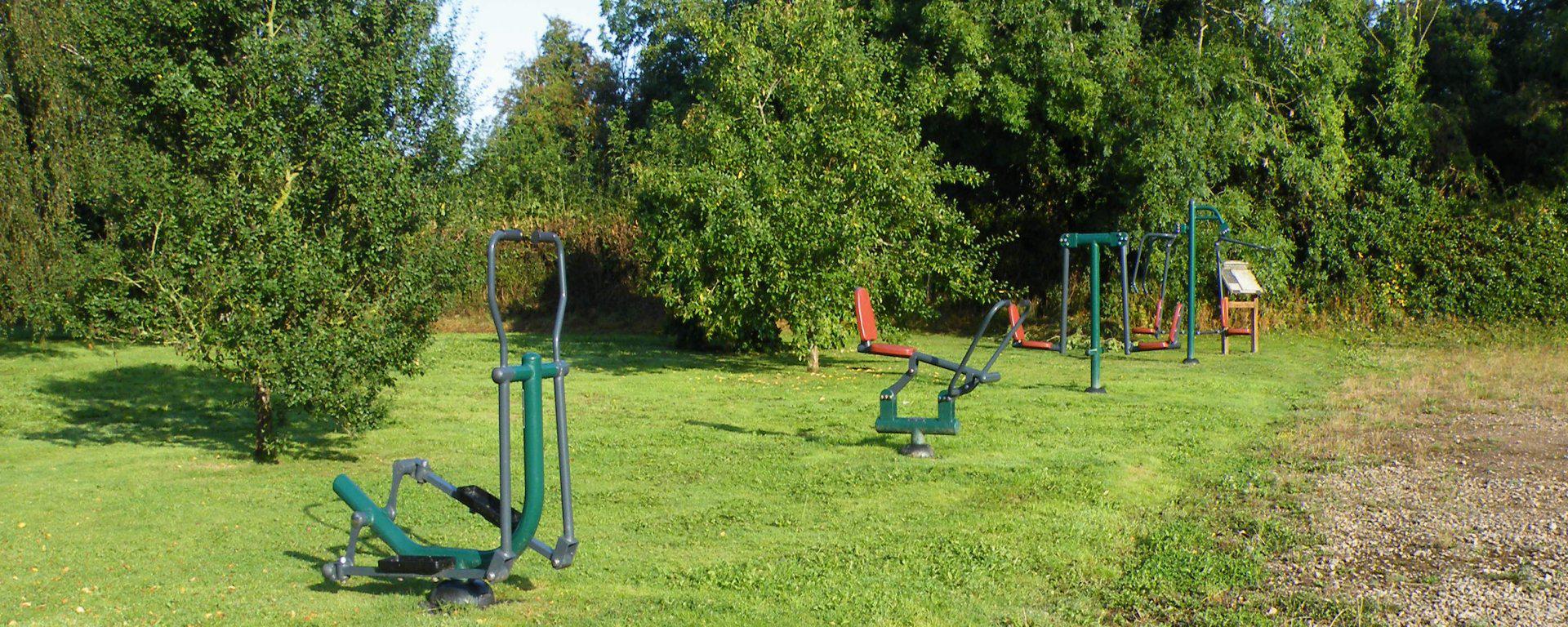 Outdoor gym equipment at Walls Bridge playground